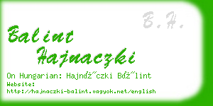 balint hajnaczki business card